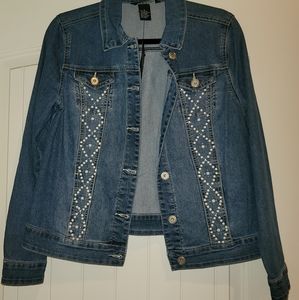 Baccini Embellished Jean Jacket NWT
